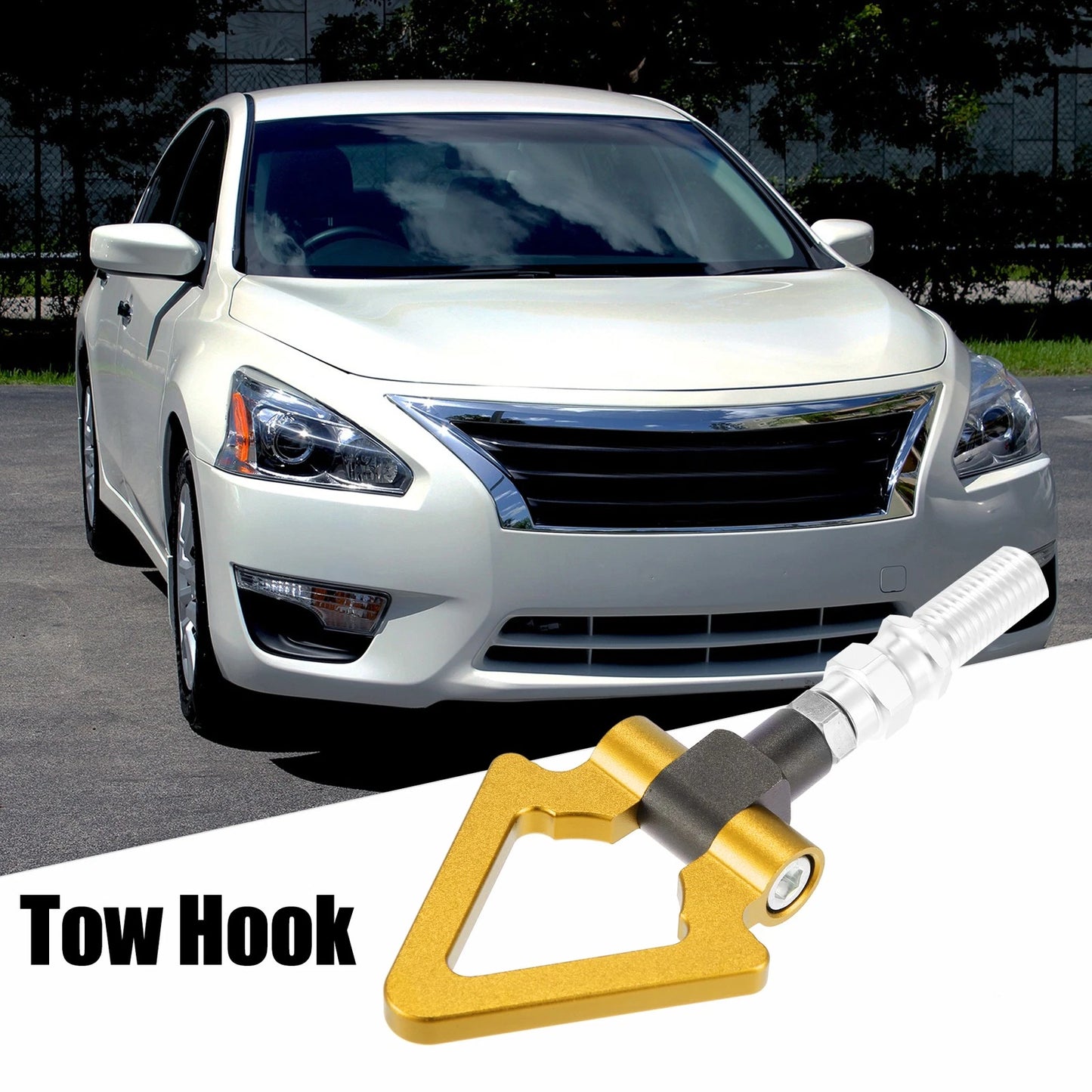 Gold Tone Triangle Front Bumper Tow Hook for Honda