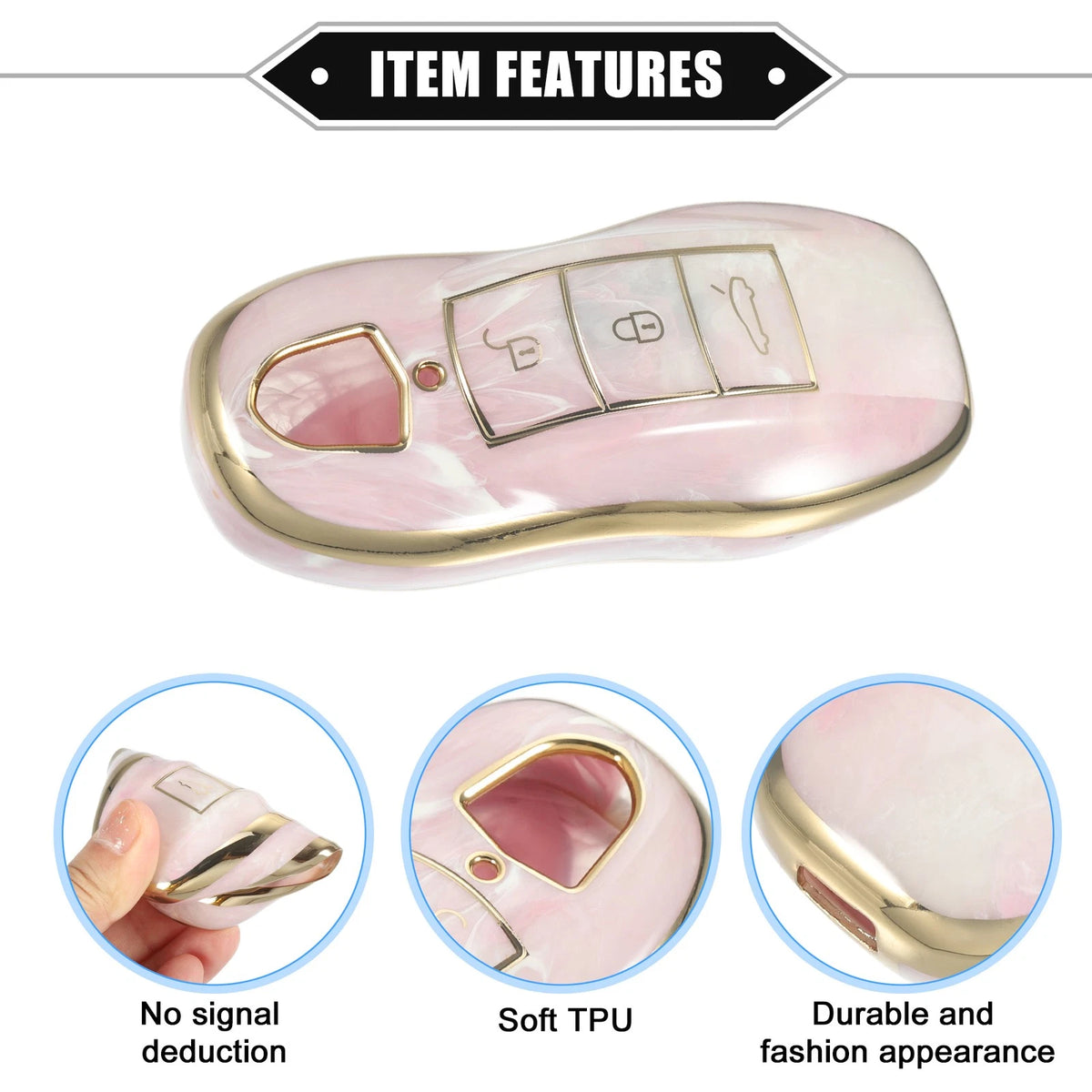Key Fob Case Cover Porsche Cayenne (2011-2018) TPU Pink