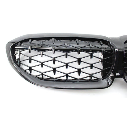 Front Bumper Upper Mesh Grille for BMW 3 Series G20 (2019-2022) Glossy Black