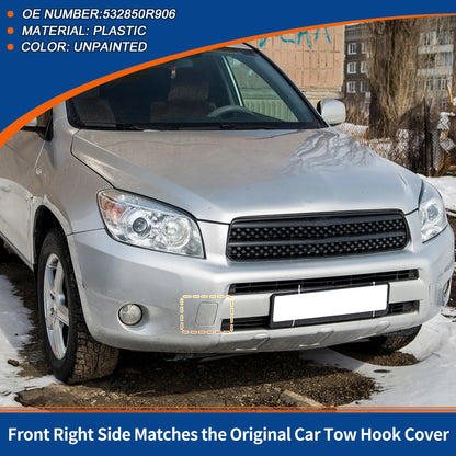 Front Car Bumper Tow Hook Cover for Toyota Rav4 (2009-2011) Unpainted
