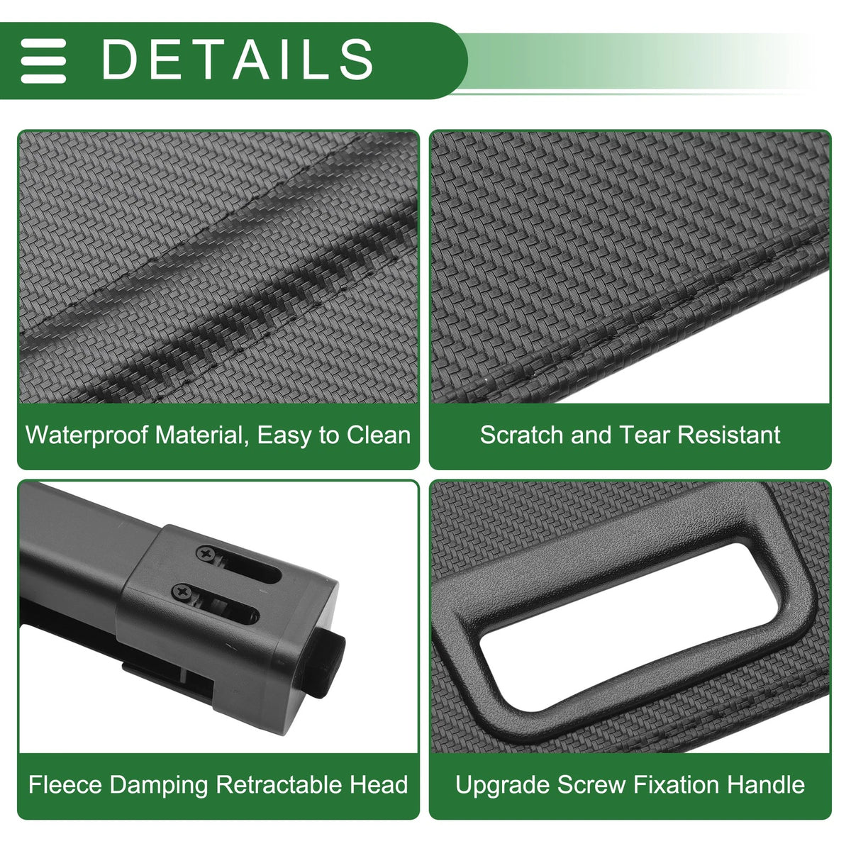Car Trunk Retractable Cargo Cover for Ford Everest (2016-2021) Black Fiber