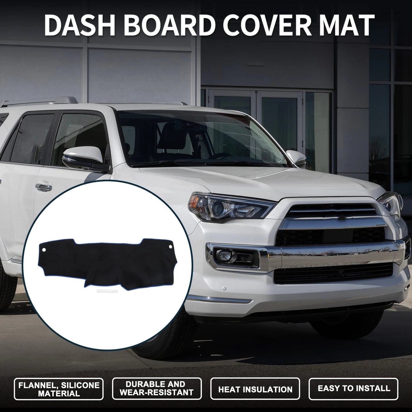 Dashboard Cover Mat for Nissan Micra March K13 Sun Protector Black Blue (2010-2017)