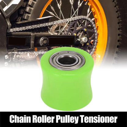 10mm Chain Roller Pulley Tensioner Wheel Guide Green for Motorcycle