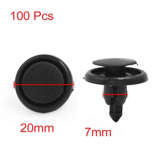 100 Pcs Mudguard Bumper Push-Type Clip Retainers for Honda, Mitsubishi