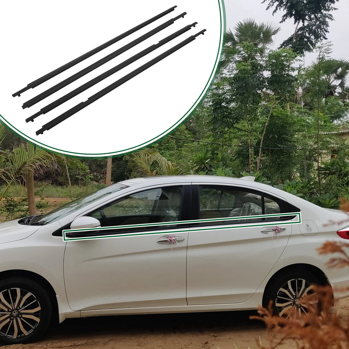 Weatherstrip Window Trim Seal Belt for Toyota  - 1 Set