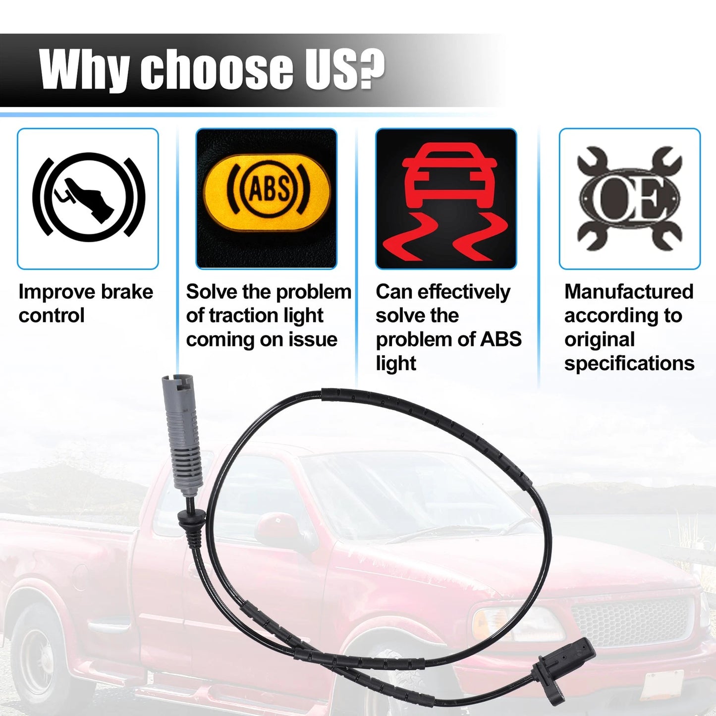 2 x Rear Left Right ABS Wheel Speed Sensors for BMW 125i (2004-2013)