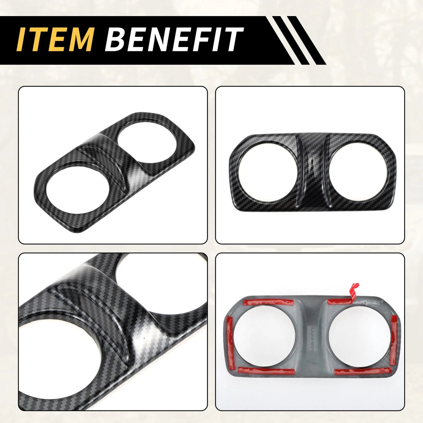 Rear Air Vent AC Outlet Panel Cover for Jeep Carbon Fiber Black