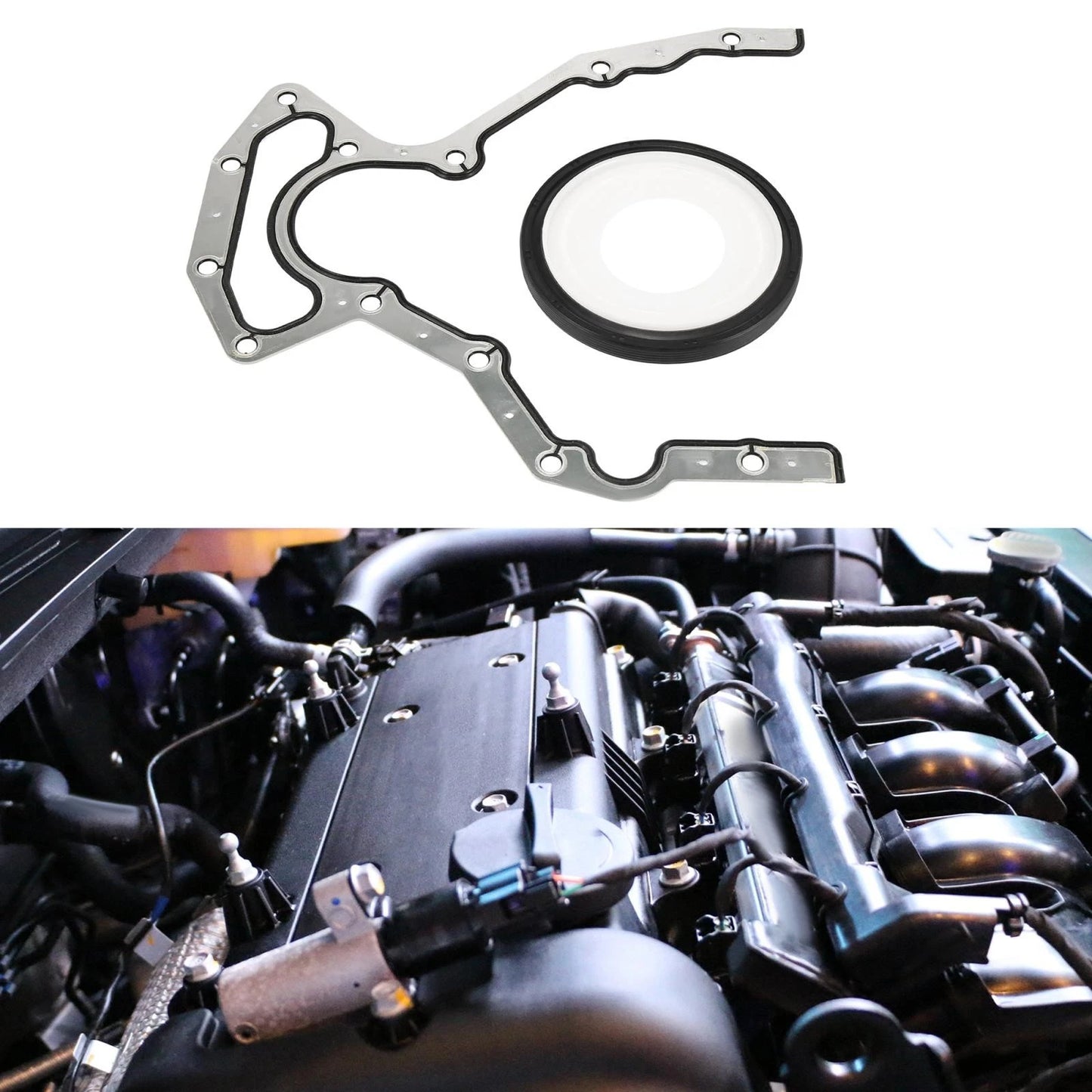 Timing Cover & Rear Main Seal Gaskets Set for GMC 4.8L/5.3L (2000-2007)