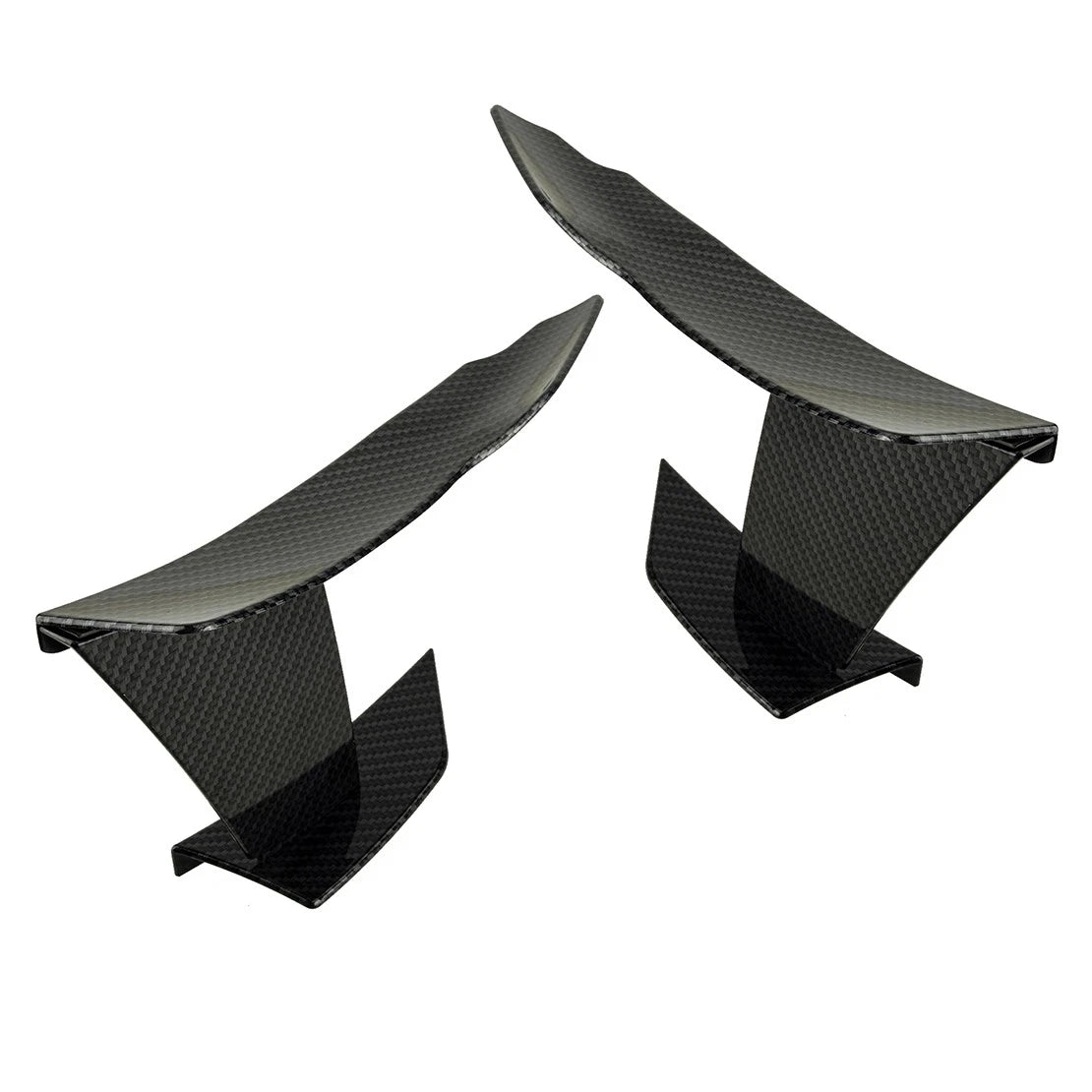 6pcs Carbon Fiber ABS Front Bumper Splitter Fins for Car (Fits Various Models)