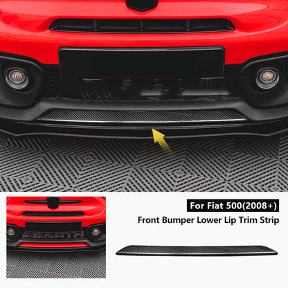 Bumper Spoiler Lip Trim for Fiat 500 (2008-2024) Black Carbon Fiber