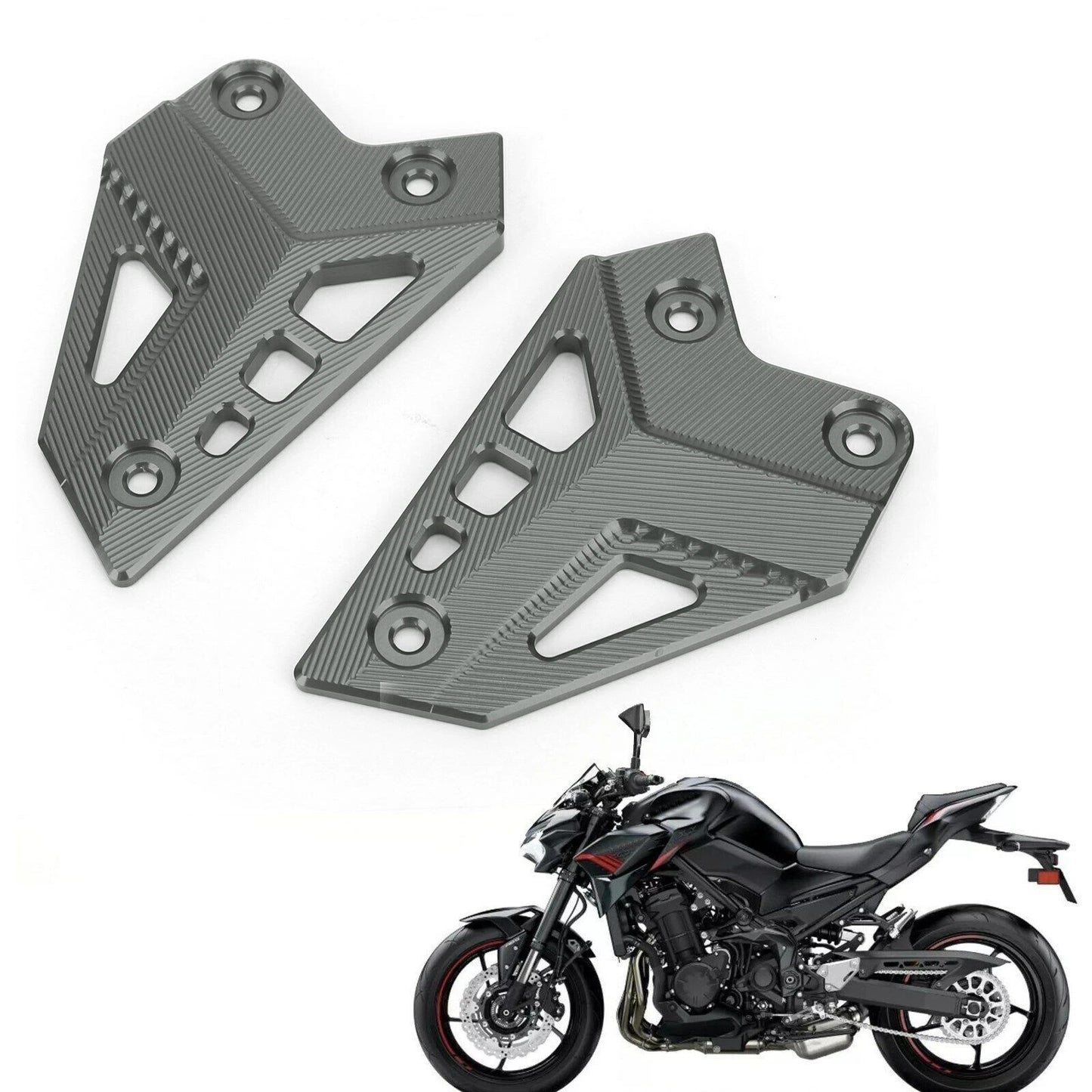 CNC Aluminum Heel Guard Set for Kawasaki Z900 (2017-2020)