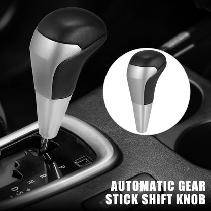 Gear Shift Knob / Automatic / Black Faux Leather Silver Tone for Toyota Tundra