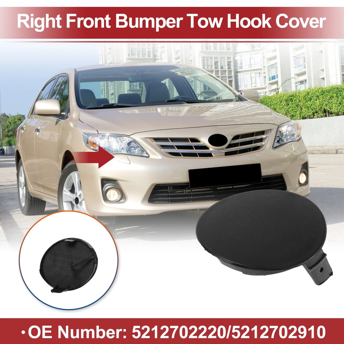 Right Front Tow Hook Cover for Toyota Highlander (2008-2010)