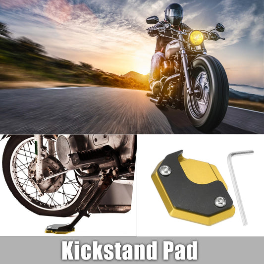 1 Set Aluminum Alloy Kickstand Pad with Wrench Black Yellow for Honda