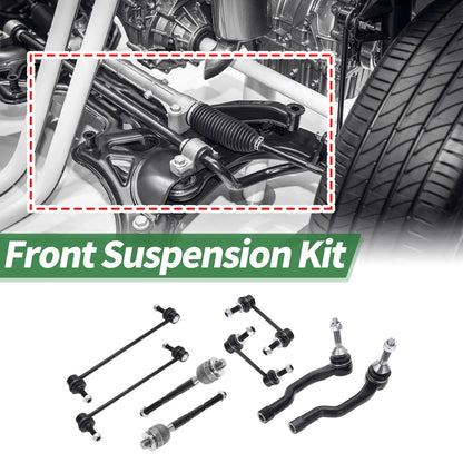 8pcs Front Suspension Kit Tie Rod Ends & Sway Bar Links for Ford Fusion (2006-2012)