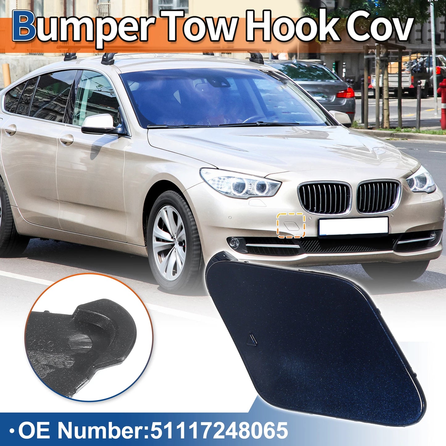 Front Right Tow Hook Cover for BMW 535i (2011-2016) - Deep Sea Blue