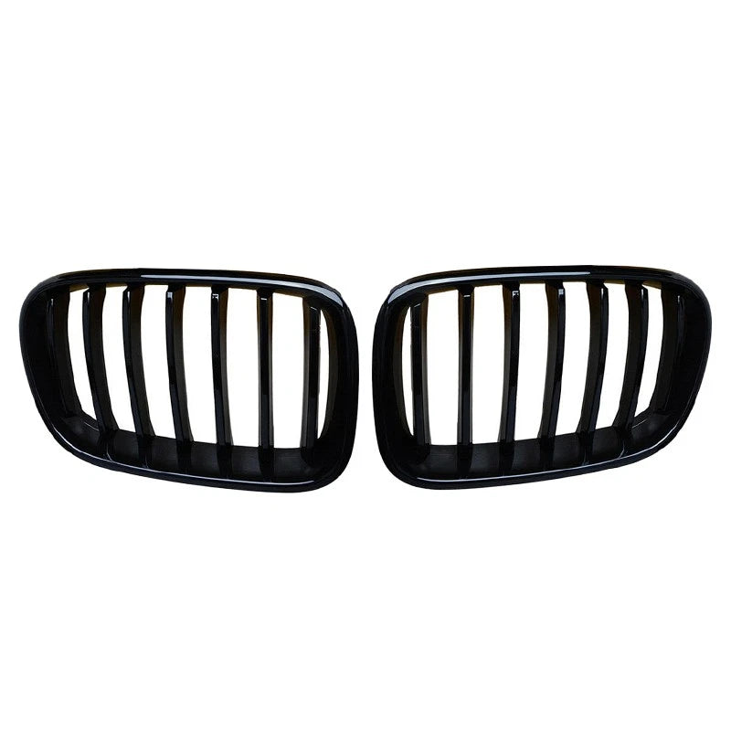 2 x Front Grille Kidney Grill Gloss Black for BMW X3 (2010-2014)