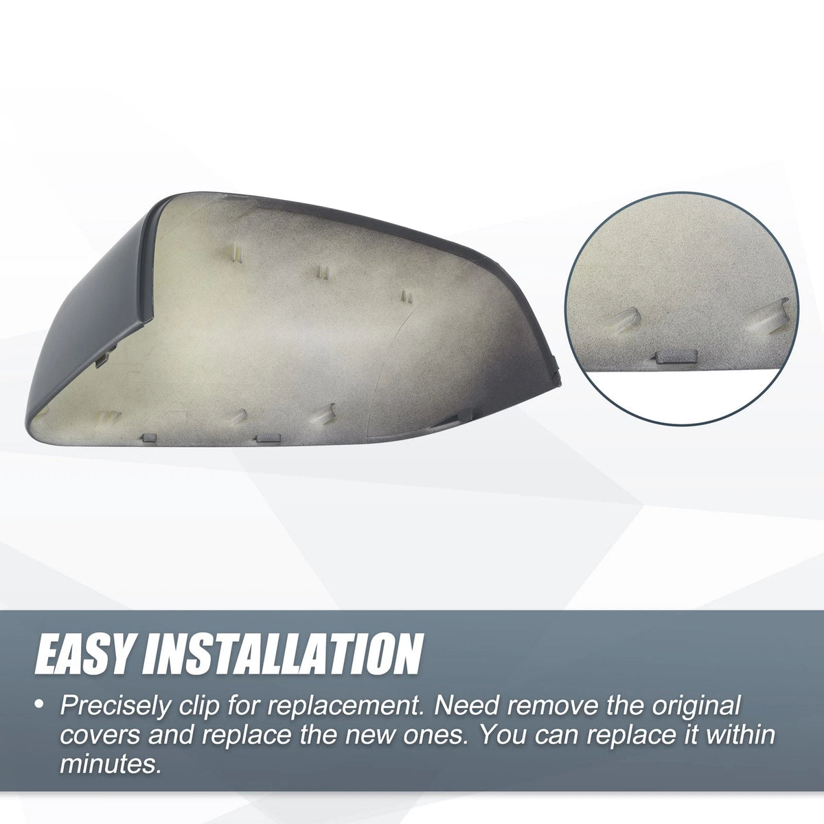 Gray Right Side Mirror Cover Caps for Land Rover Range Rover Sport Discovery