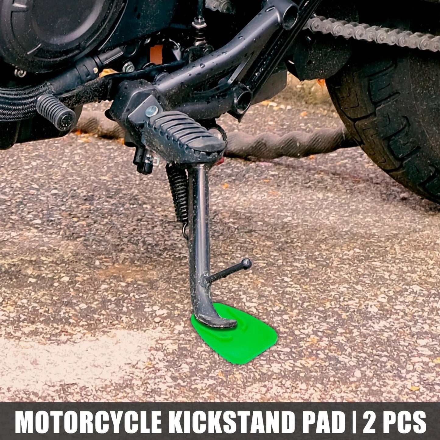 2 x Kickstand Pad Support Plate Stand Side Extension Pad for Motorcycle