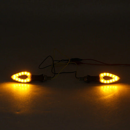 12V LED Amber Turn Signal Indicator Blinker Light for Universal Fit