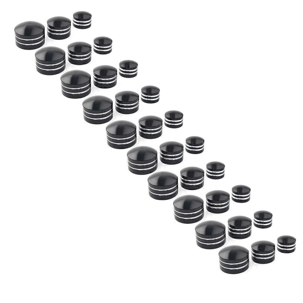 9mm Motor Bolt Topper Caps Covers for Harley  - 10 x Black CNC