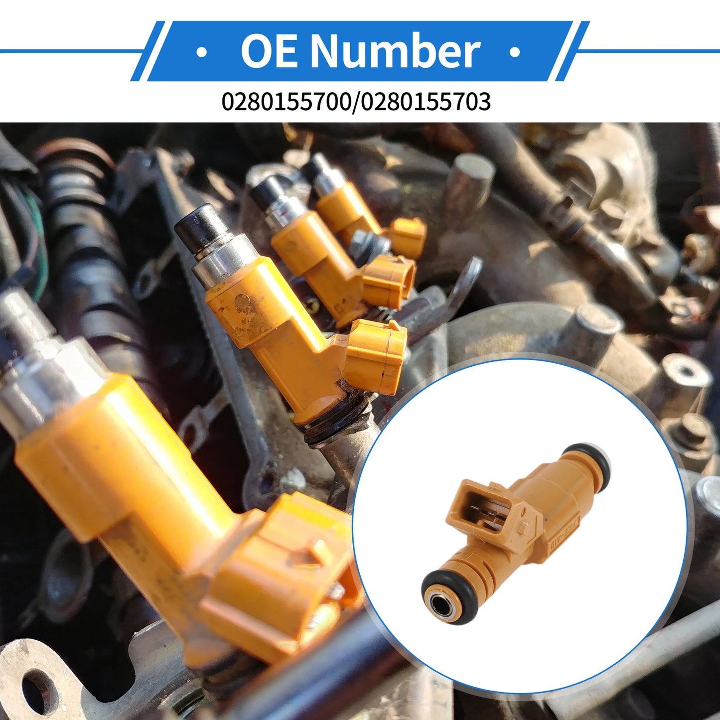 Fuel Injector for Jeep Cherokee (1989-1998) - 1 x No.0280155700/0280155703