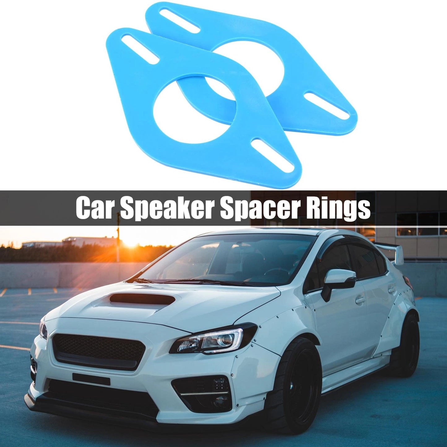 Blue Plastic Speaker Mounting Adapter Rings for Toyota Subaru