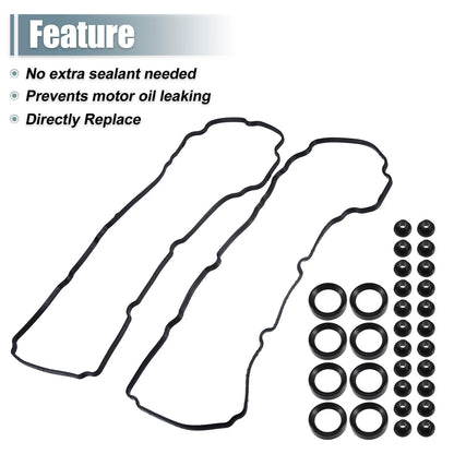 Engine Valve Cover Gaskets Seals for Ford Explorer 2013-2019 (2 x Black)