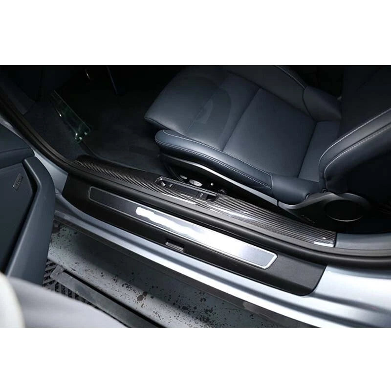 Dry Carbon Fiber Door Sill Panel Cover Trim for Porsche 911 992 2019-2023