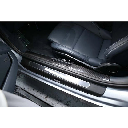 Dry Carbon Fiber Door Sill Panel Cover Trim for Porsche 911 992 2019-2023