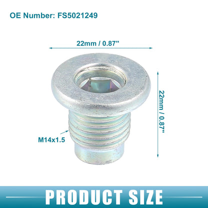 5 x Auto Oil Drain Plug with Gasket for Mazda 3 (2006-2023)