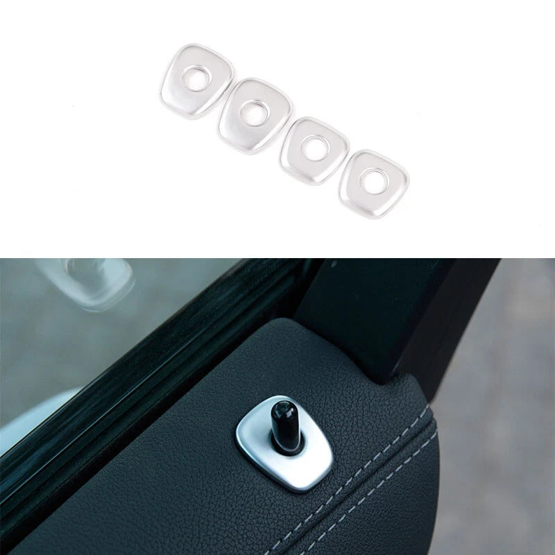 4pcs Interior Door Lock Knob Pins Suround Cover Trim Fit For BMW X3 2018-2019