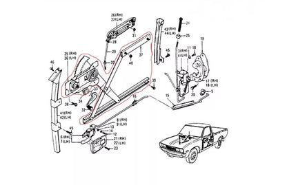 2 x Window Regulators for Datsun Nissan 620 (1971-1979)