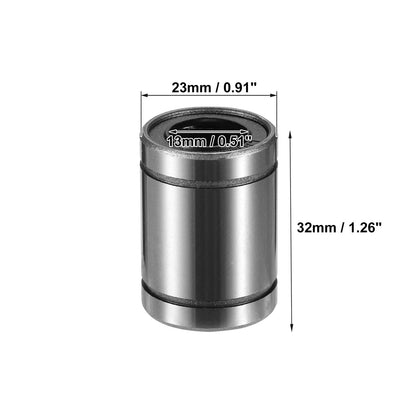 4 x LM13UU 13mm IDx23mm ODx32mm Length Car Linear Ball Bearings Silver Tone