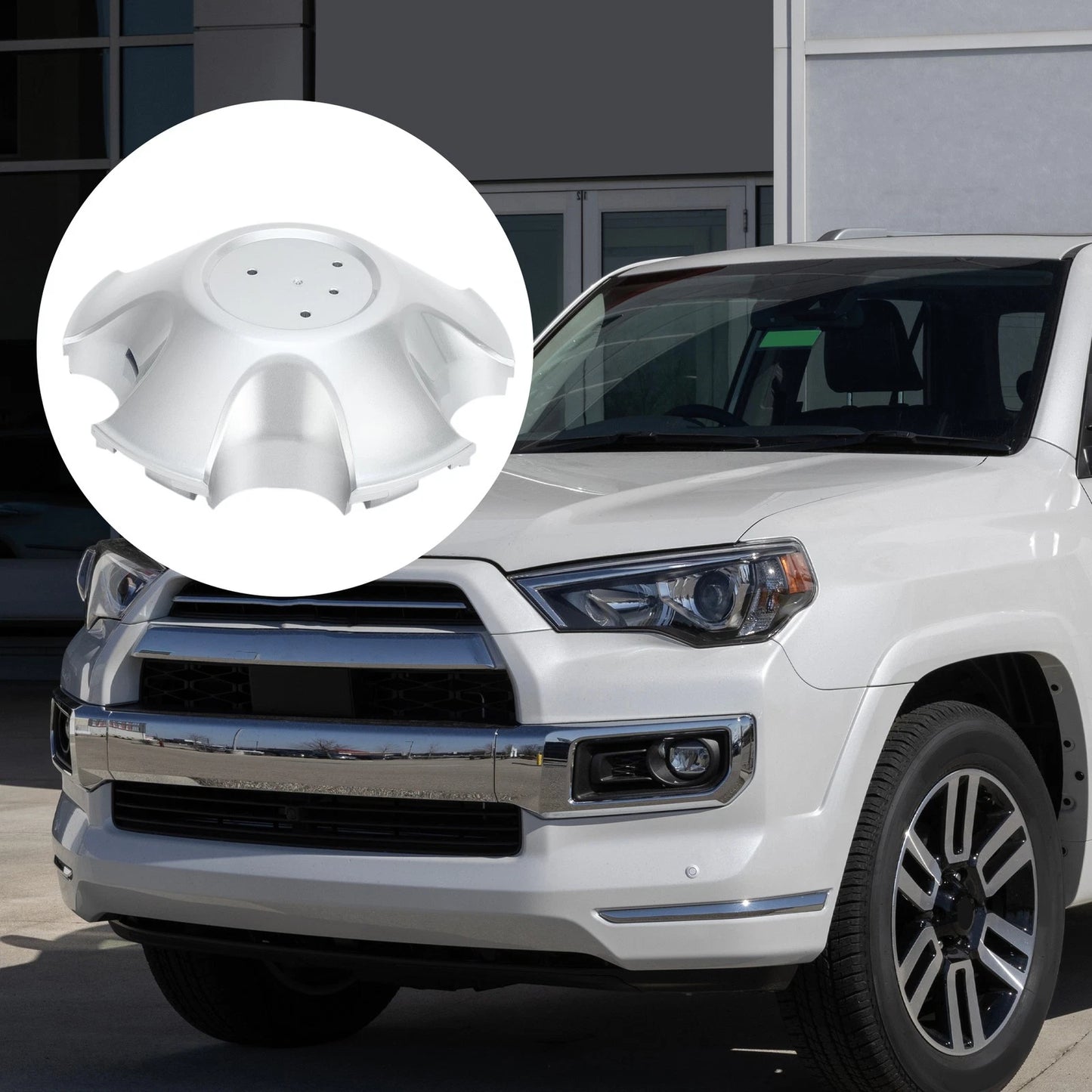 Wheel Center Caps / 1Pc / Silver Tone Plastic for Toyota Land Cruiser