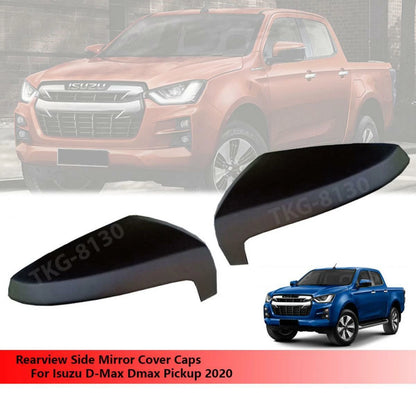 2 x Black Side Mirror Covers for Isuzu D-Max (2020)