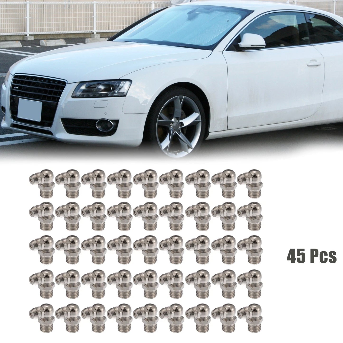 Nipple Fitting 45pcs M8 x 1 90° Nickel Plated for Motorcycle Car