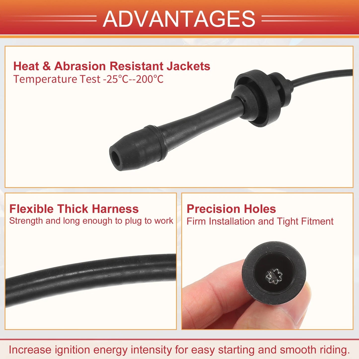 Spark Plug Wire Ignition Coil Cables for Mazda L4 2.0L (2001-2003)