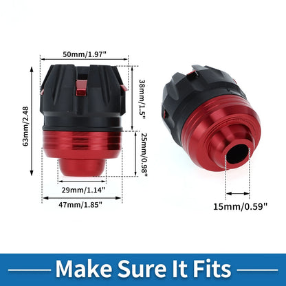Frame Sliders / Front Fork / Falling Protection Plastic Red 2 Pcs for Motorcycle