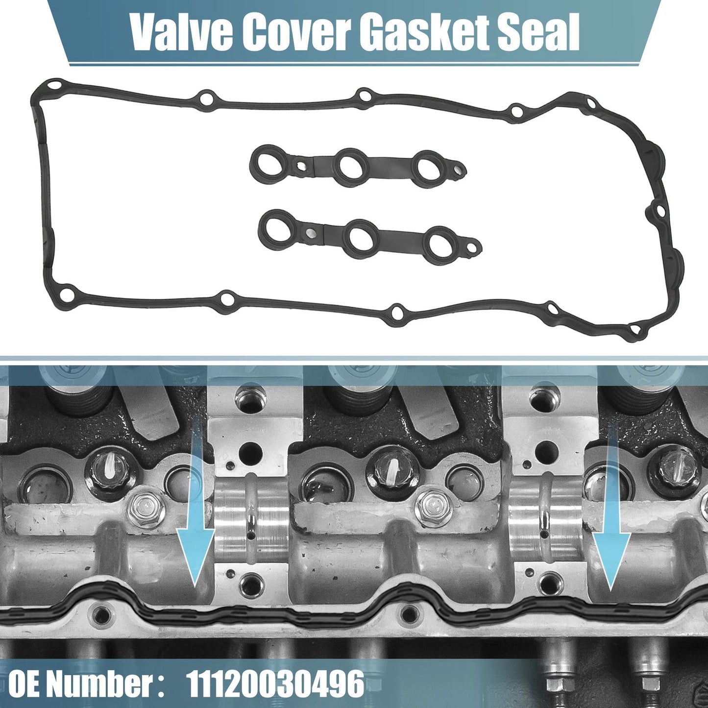 Engine Valve Cover Gasket Seal Set for BMW 330i 3.0L L6 (2003-2005)