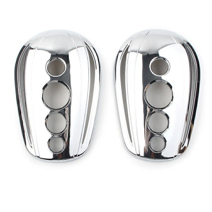 Chrome Oval Rear View Mirror Covers for Harley Dyna Softail Sportster