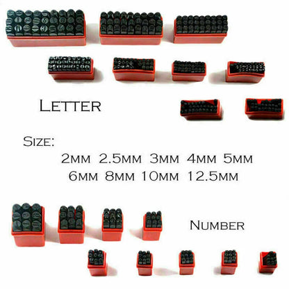 Steel Metal Alphabet & Number Punch Set for DIY Leather Craft Tools