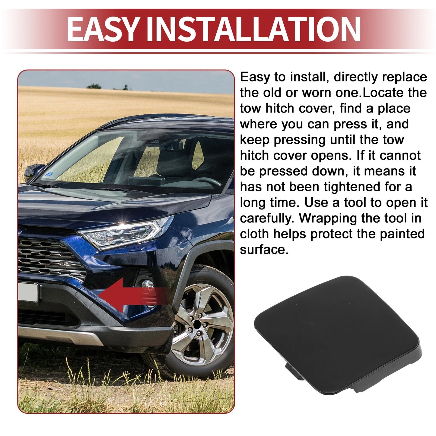 Left Front Tow Hook Cover Cap for Toyota RAV4 (2019-2025)