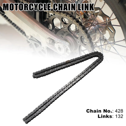 Motorcycle Chain 132-Link Non O-Ring with Master Link for ATV