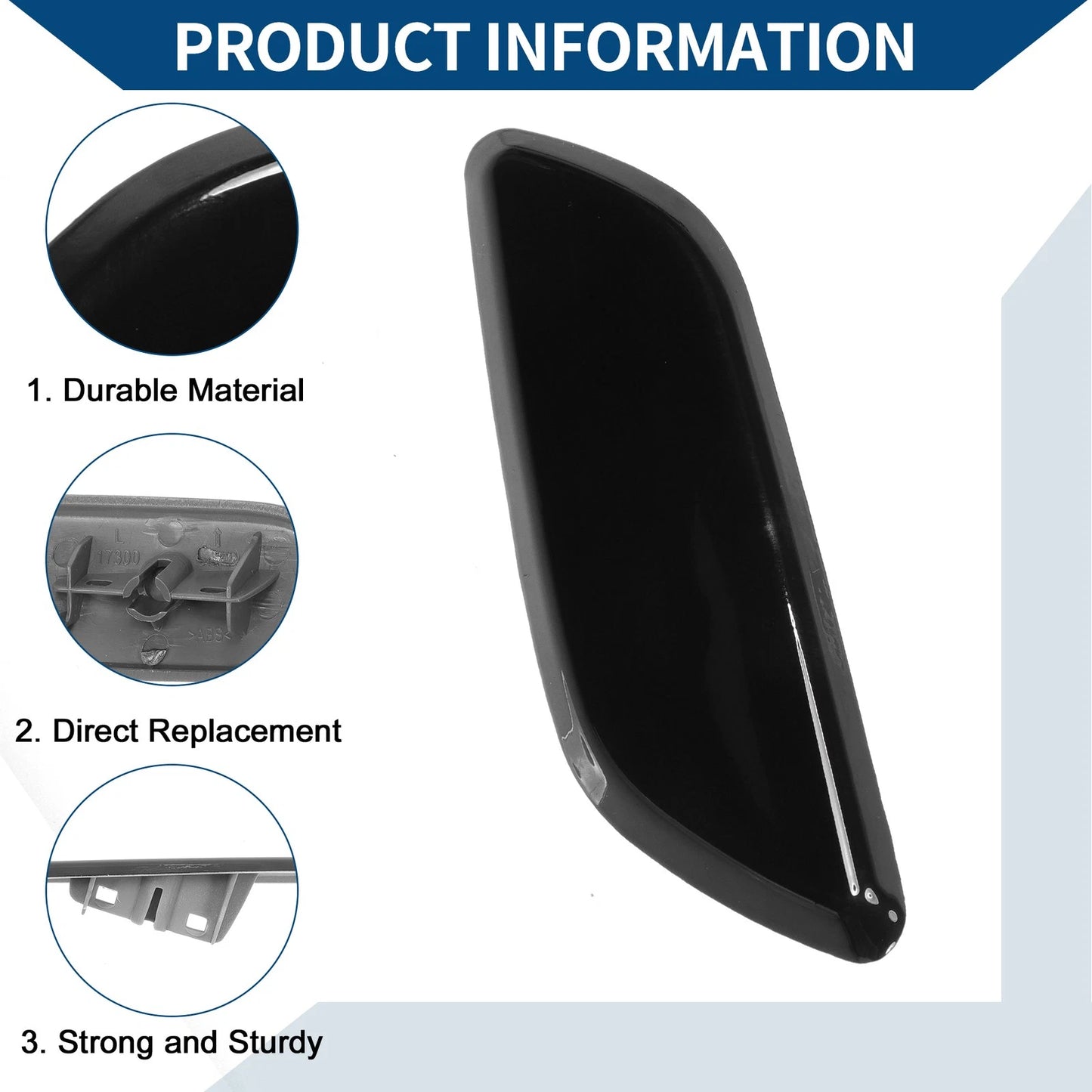 Front Left Washer Nozzle Cover for Honda Civic FB2 FB3 (2012-2013) Black