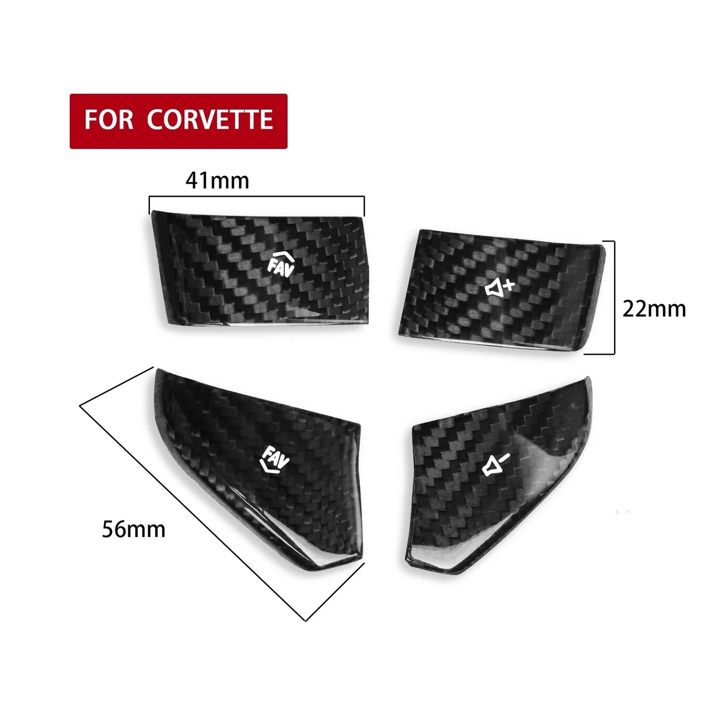 4 x Steering Wheel Lower Button Trims for Chevrolet Corvette C8 (2020-2022)