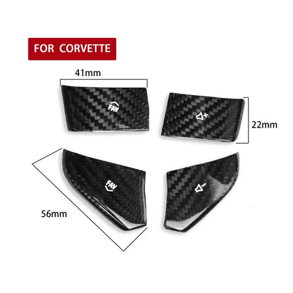 4 x Steering Wheel Lower Button Trims for Chevrolet Corvette C8 (2020-2022)