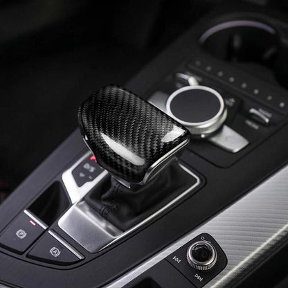 Real Carbon Fiber Gear Shift Knob Head Cover Trim For Audi A4 S4 B9 2016-2018