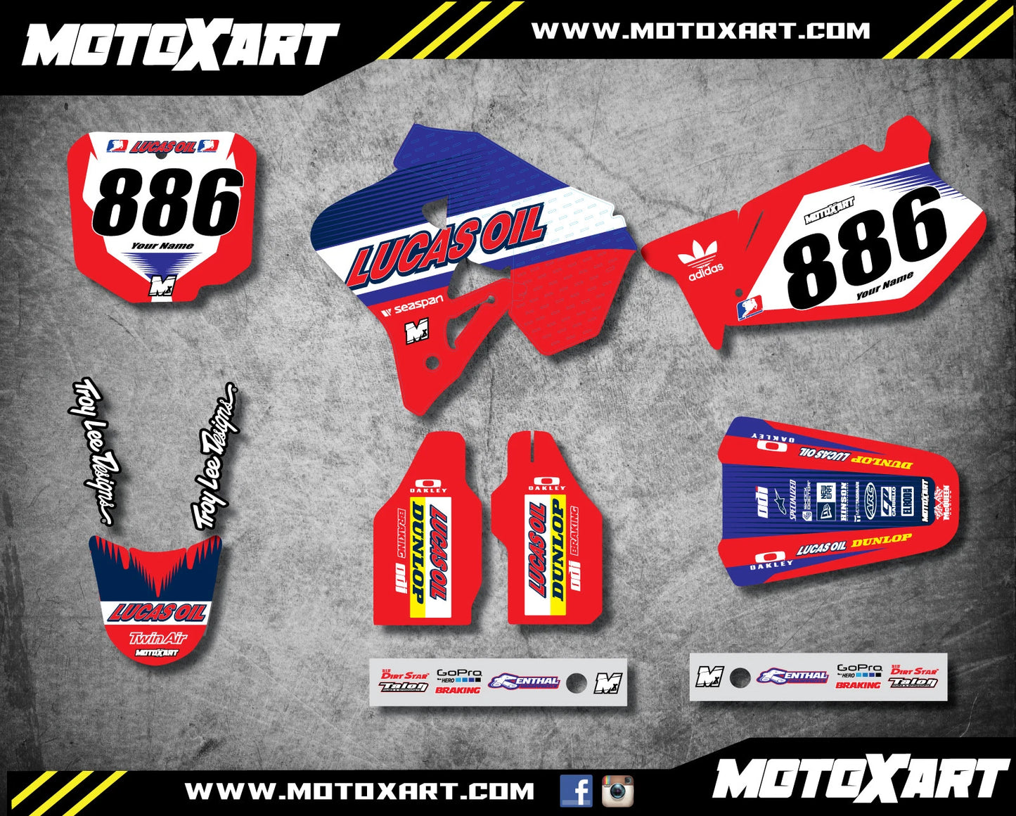 Full Custom Graphic Kit for Honda CR 250 (1995-1996) - ACTIVE STYLE Stickers