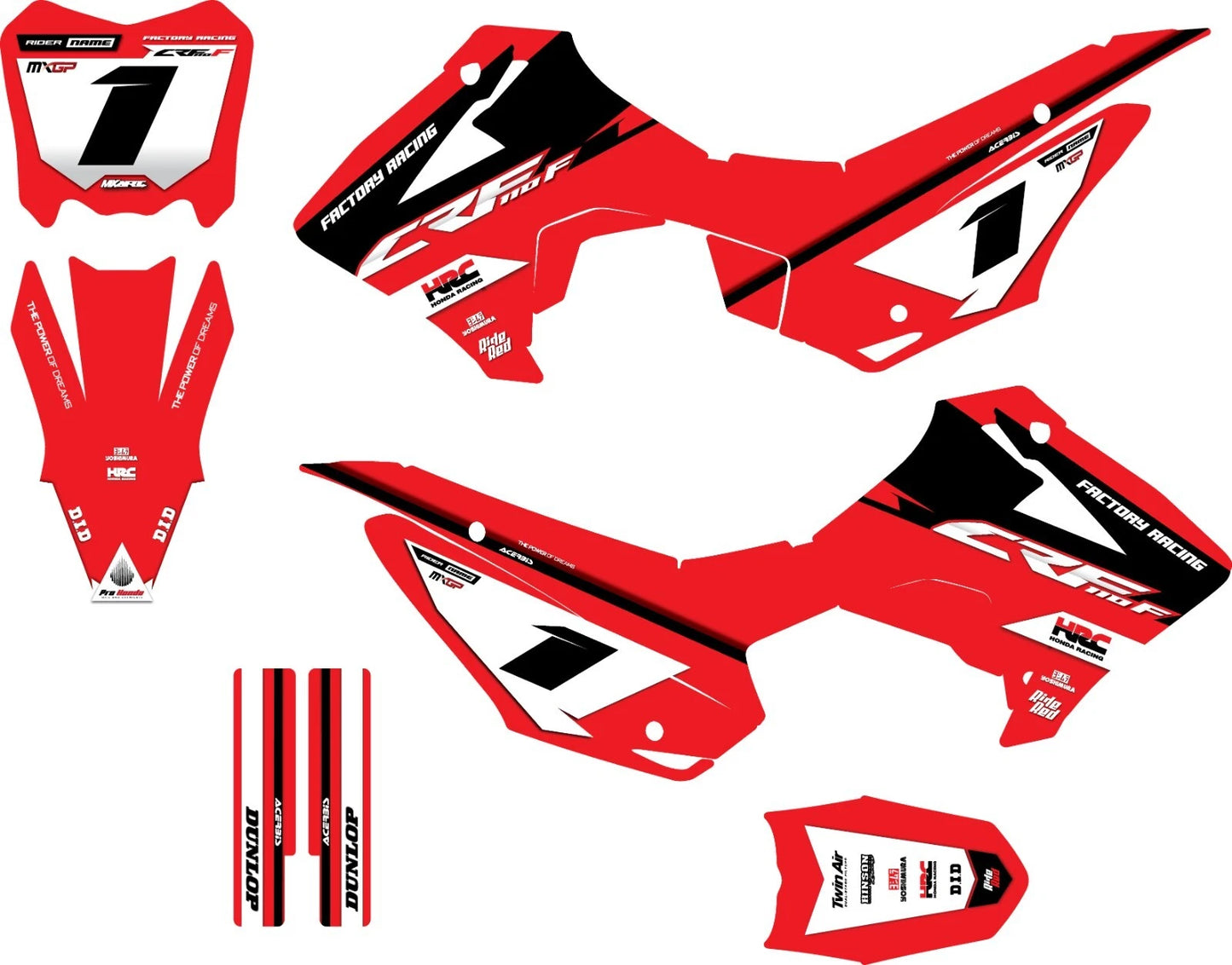 Custom Graphics Kit TOKYO STYLE for Honda CRF 110 (2013-2018) Decals
